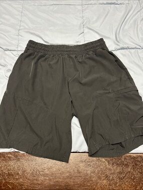 Apana Men's Olive Hybrid Elastic-Waist Shorts